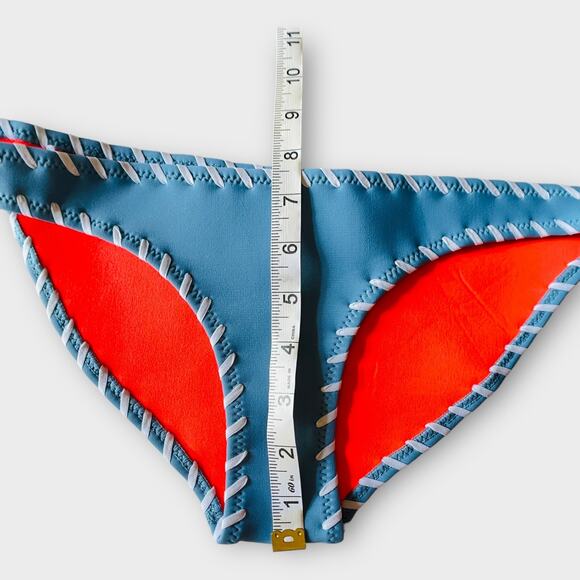 Triangl Neoprene Crochet Stitch Farrah Dusty Blue Bikini Bottom XS - Picture 6 of 11